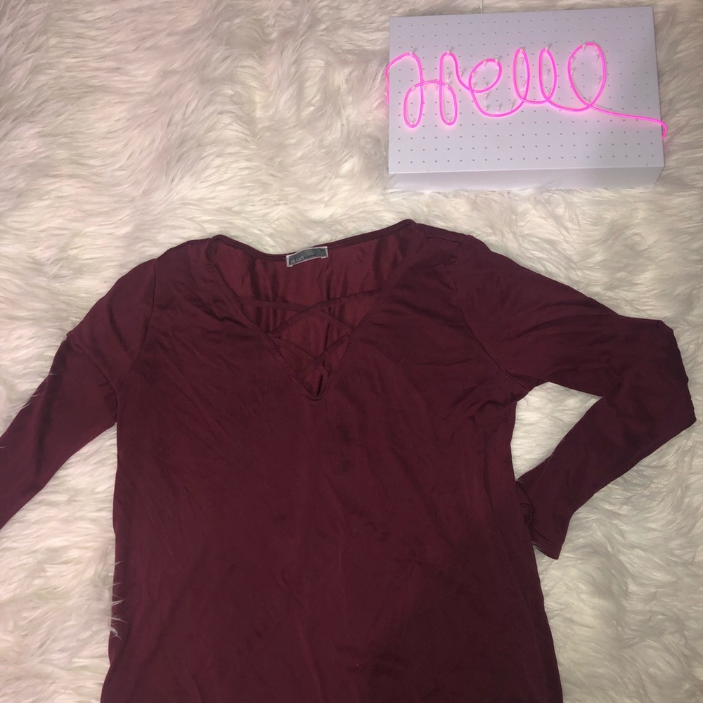 Burgandy top